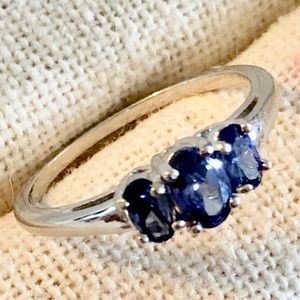 NEW Sterling Silver 1.1ct Tanzanite 3-Stone Ring